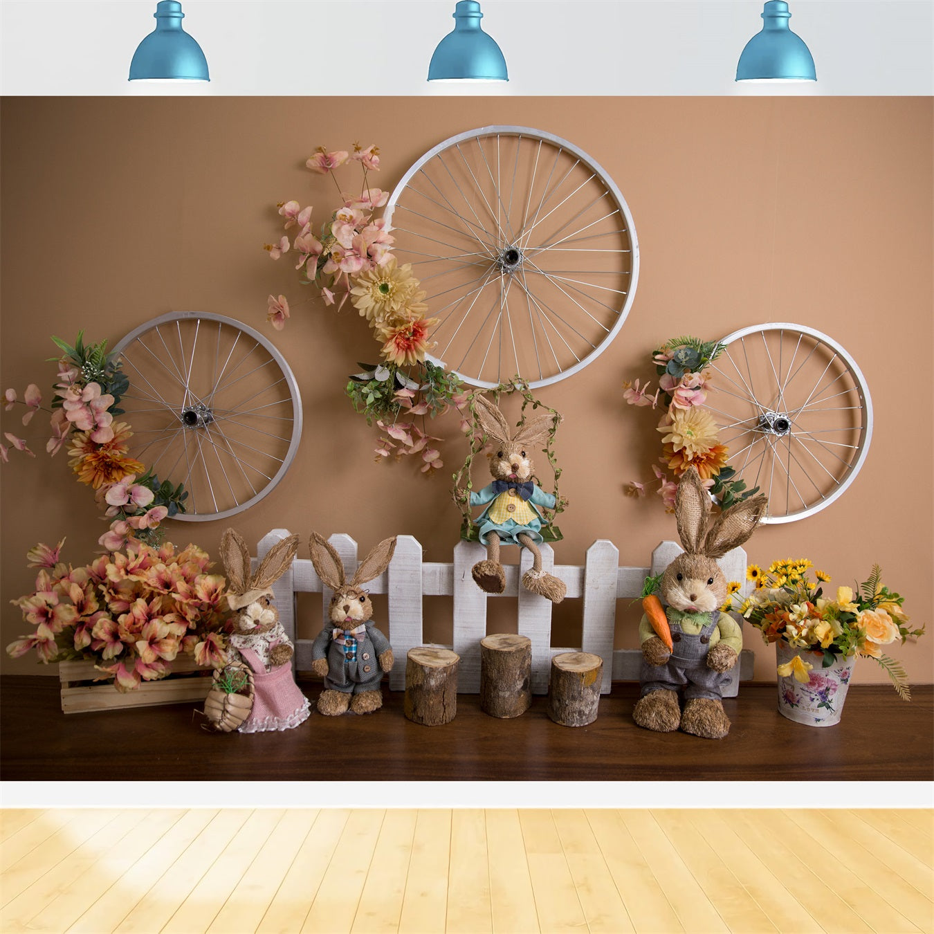 Newborn Photography Backdrop Vintage Bicycle Wheel Bunny Easter Backdrop Ideas By Magali