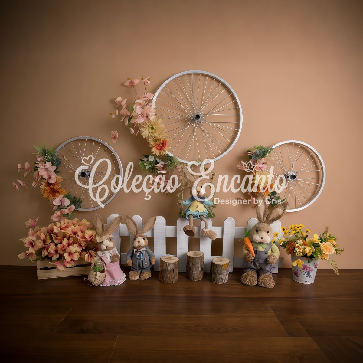 Newborn Photography Backdrop Vintage Bicycle Wheel Bunny Easter Backdrop Ideas By Magali