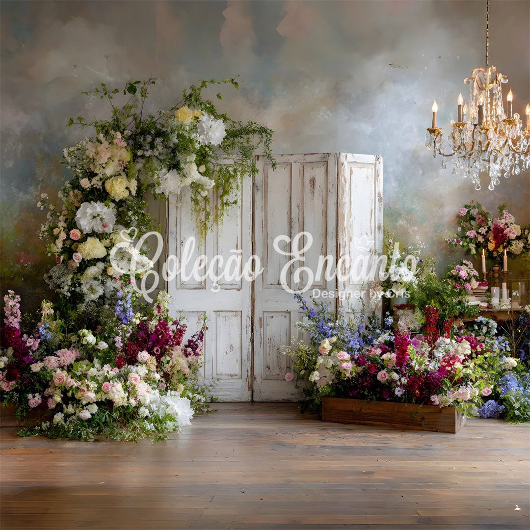 Mothers Day Backdrop Vintage Floral Doors Chandeliers Happy Mothers Day Backdrop By Magali