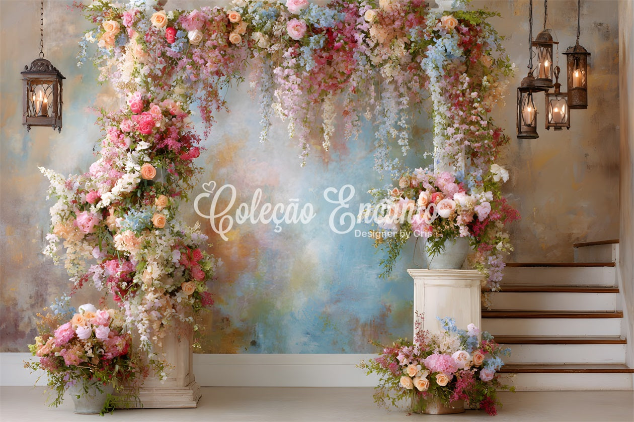 Mothers Day Backdrop Ideas Floral Garden Staircase Entrance Photo Backdrops For Mothers Day By Magali