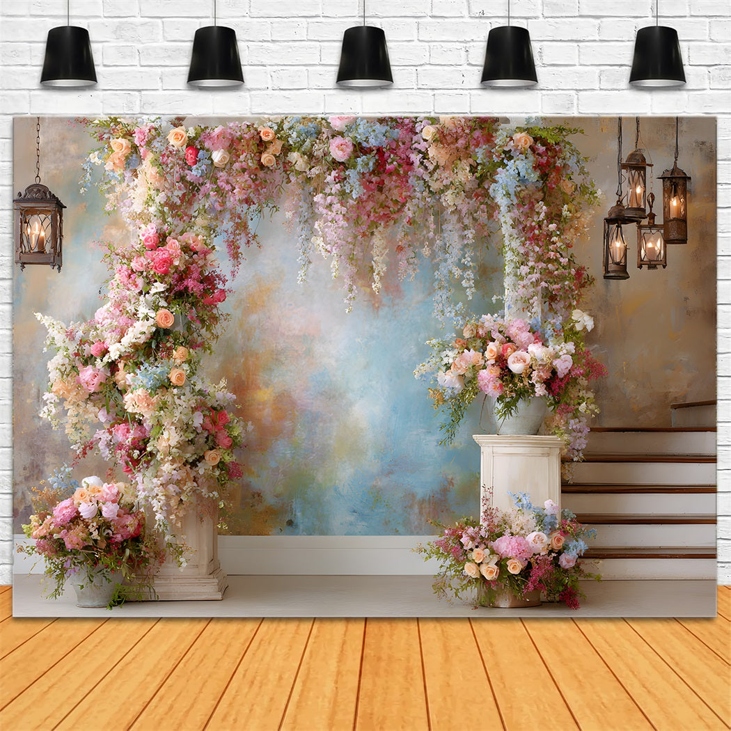 Mothers Day Backdrop Ideas Floral Garden Staircase Entrance Photo Backdrops For Mothers Day By Magali