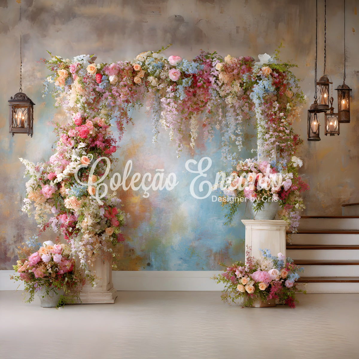 Mothers Day Backdrop Ideas Floral Garden Staircase Entrance Photo Backdrops For Mothers Day By Magali