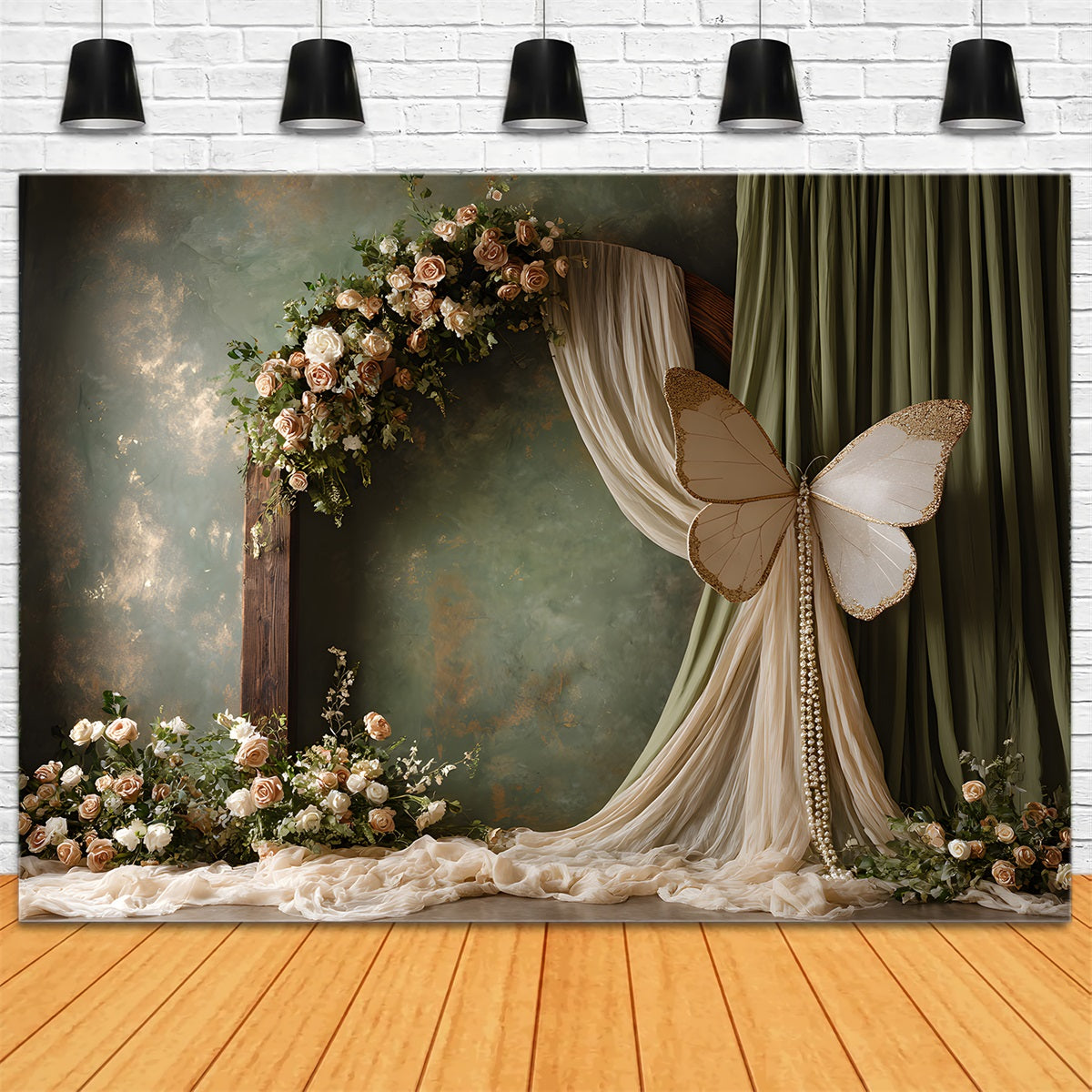 Happy Mother's Day Backdrop Romantic Floral Arch Butterfly Happy Mothers Day Photo Backdrop By Magali