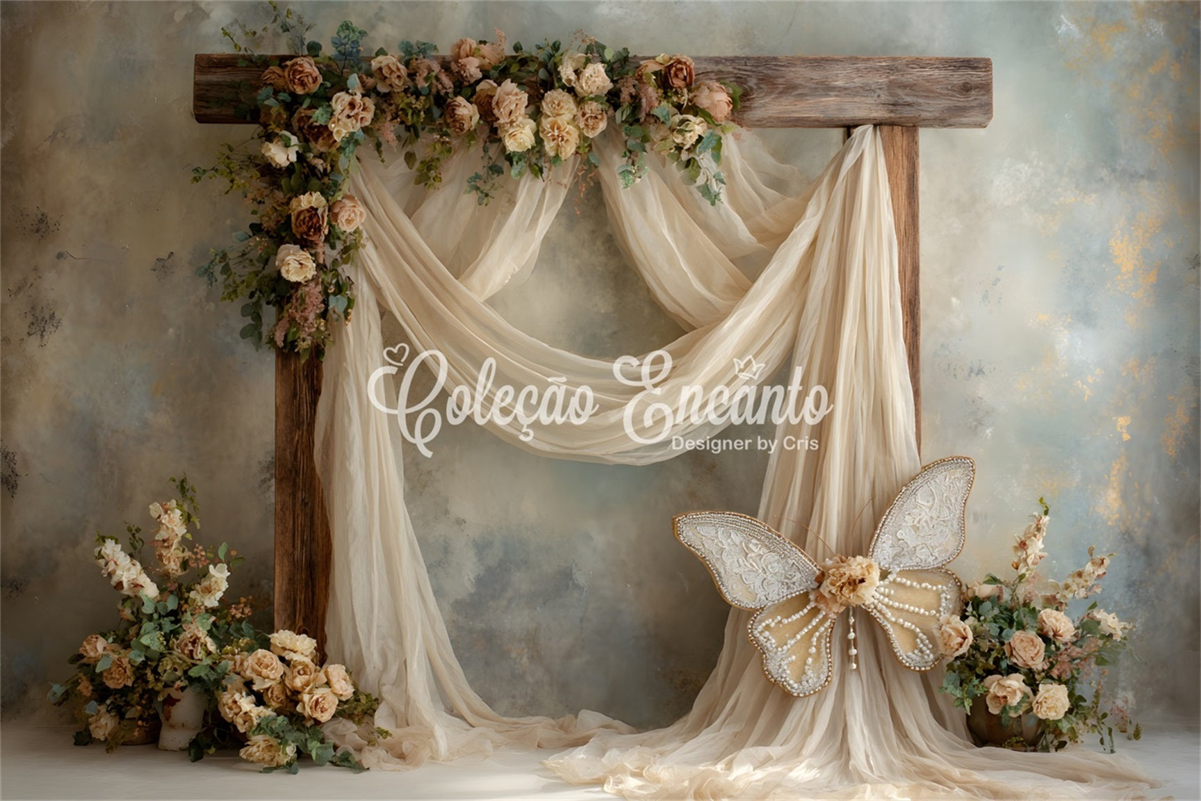 Mother's Day Photo Backdrops Rustic Wooden Arch Flowers Mothers Day Flower Backdrop By Magali
