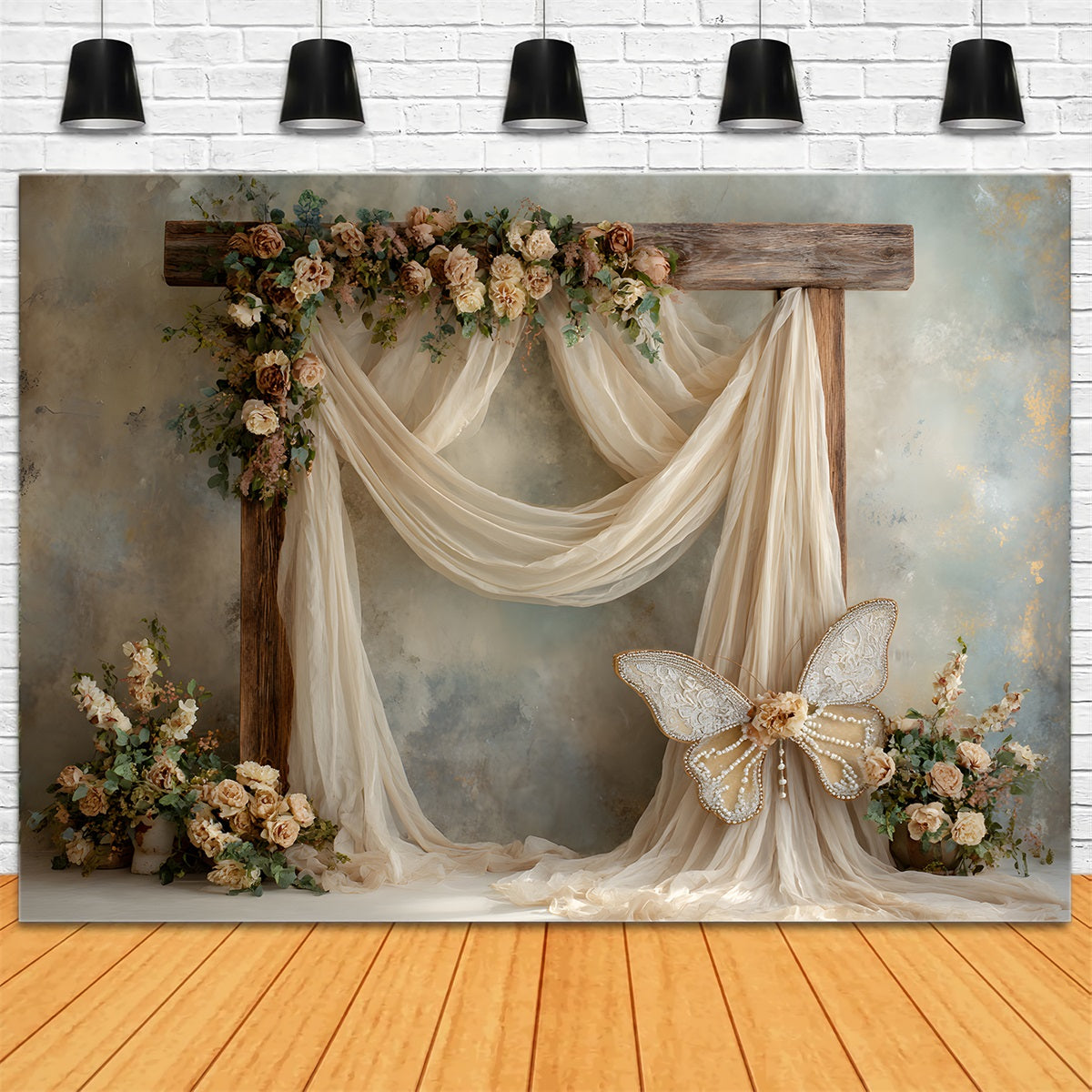 Mother's Day Photo Backdrops Rustic Wooden Arch Flowers Mothers Day Flower Backdrop By Magali