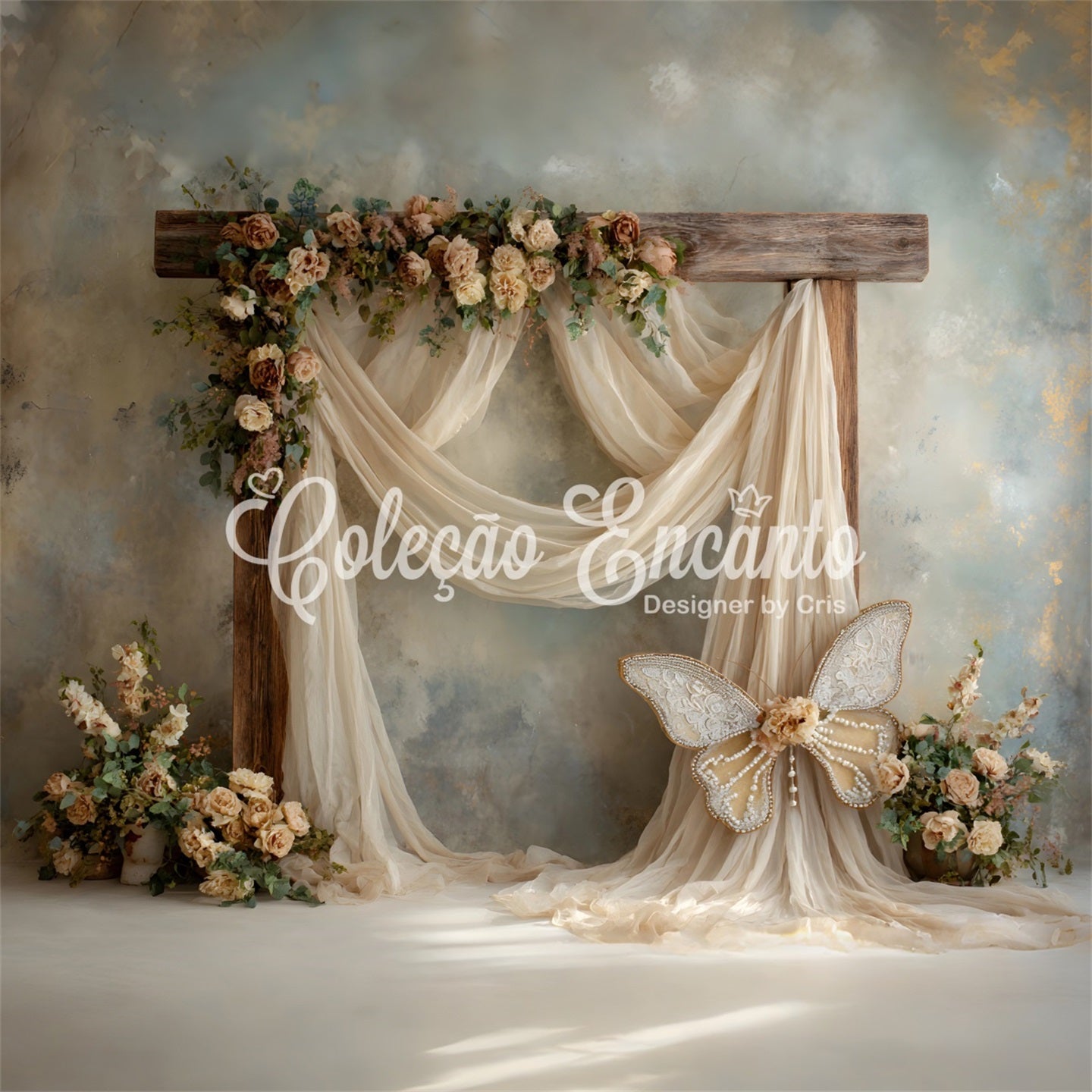 Mother's Day Photo Backdrops Rustic Wooden Arch Flowers Mothers Day Flower Backdrop By Magali