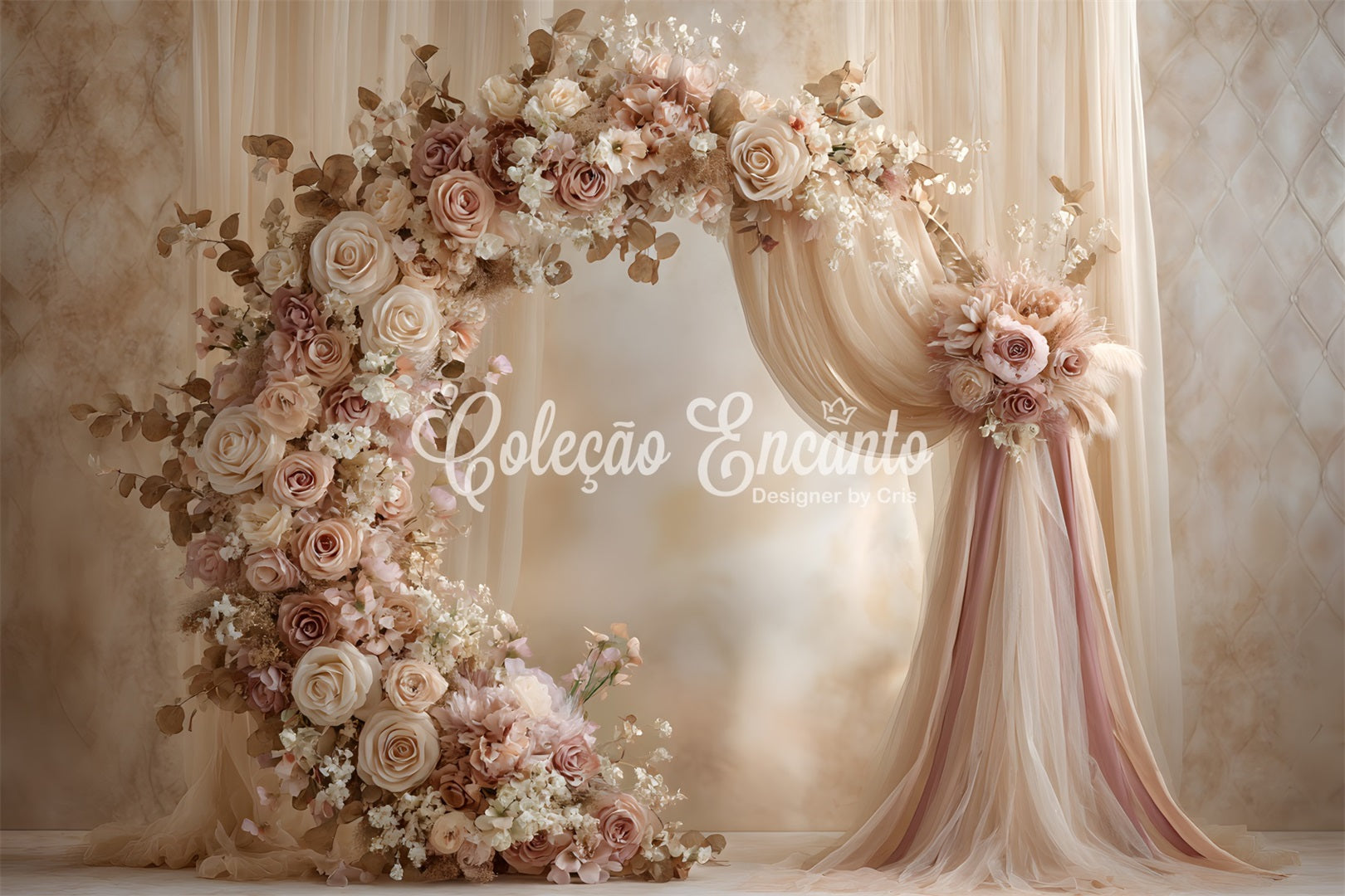 Backdrop Mother's Day Elegant Cream Rose Floral Arch Mothers Day Photo Booth Backdrops By Magali
