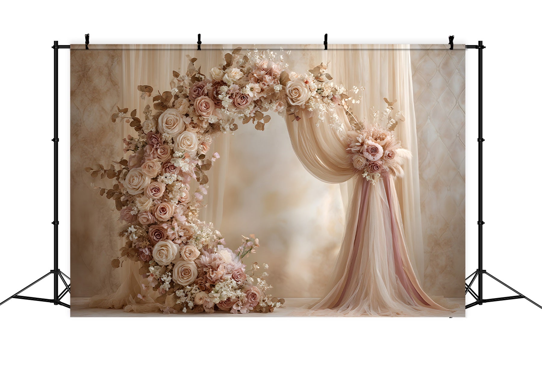 Backdrop Mother's Day Elegant Cream Rose Floral Arch Mothers Day Photo Booth Backdrops By Magali