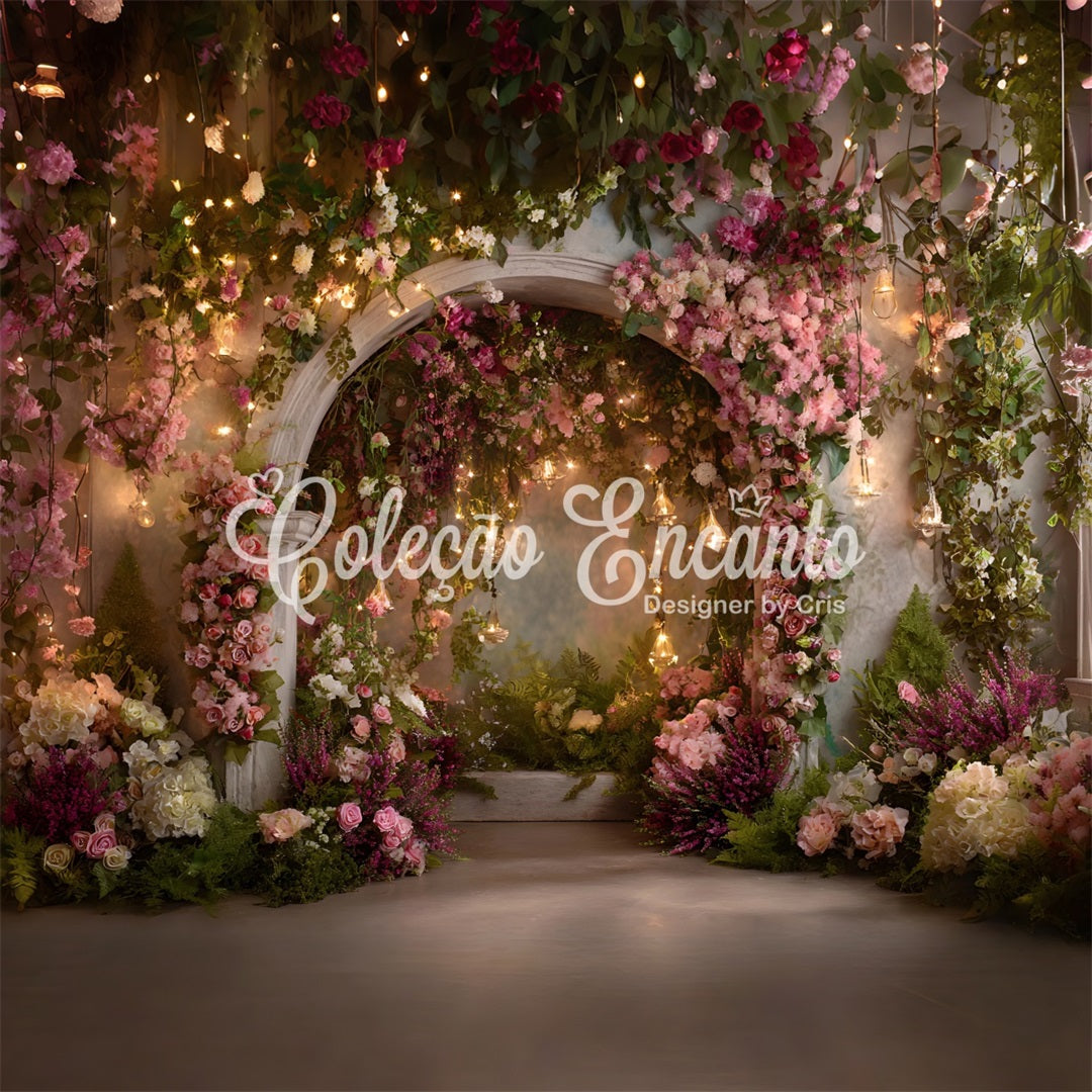 Mothers Day Picture Backdrop Fairy Light Floral Garden Backdrop Mother's Day By Magali