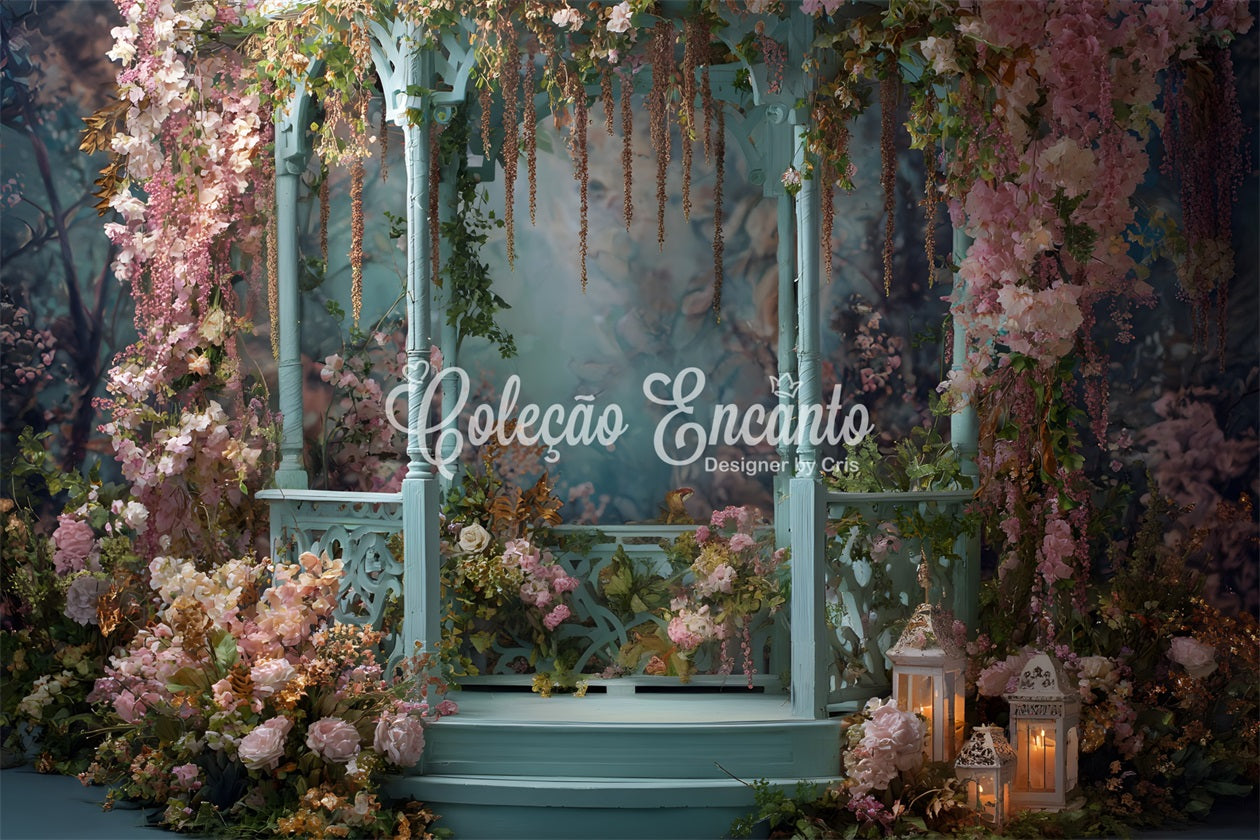 Happy Mother's Day Backdrop Rustic Gazebo Floral Surround Mother's Day Backdrop With Flowers By Magali