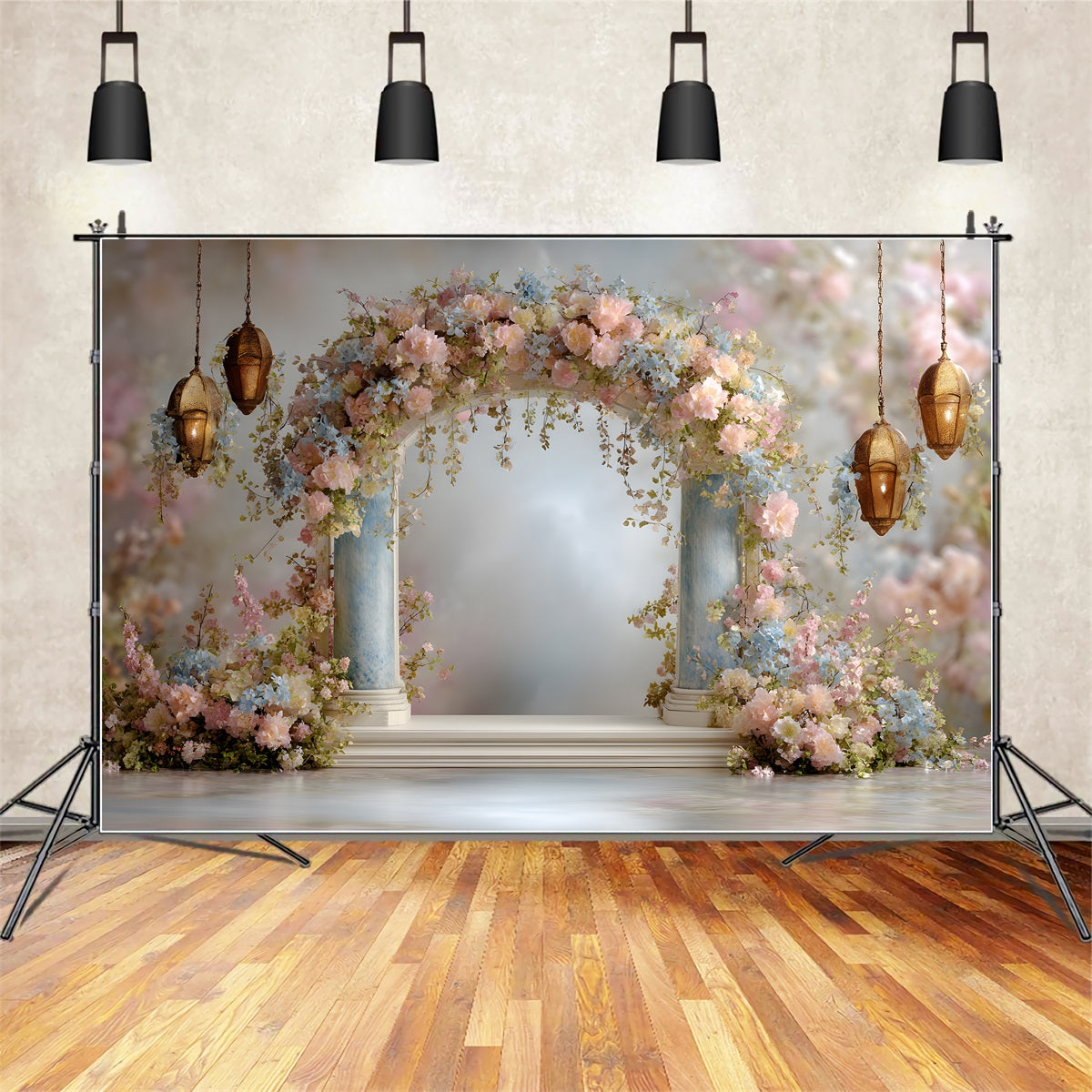 Mother's Day Backdrop Ideas Pastel Flower Garland Arch Happy Mother's Day Backdrop Ideas By Magali
