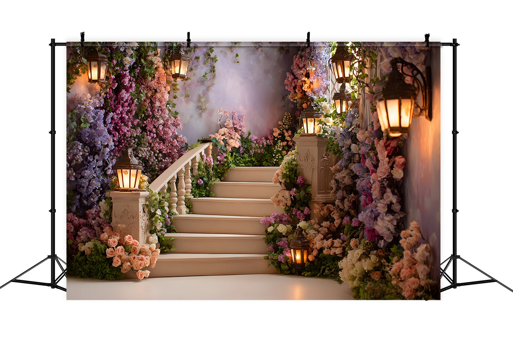 Mother Day Backdrop Whimsical Floral Lantern Pathway Photo Backdrop For Mothers Day By Magali