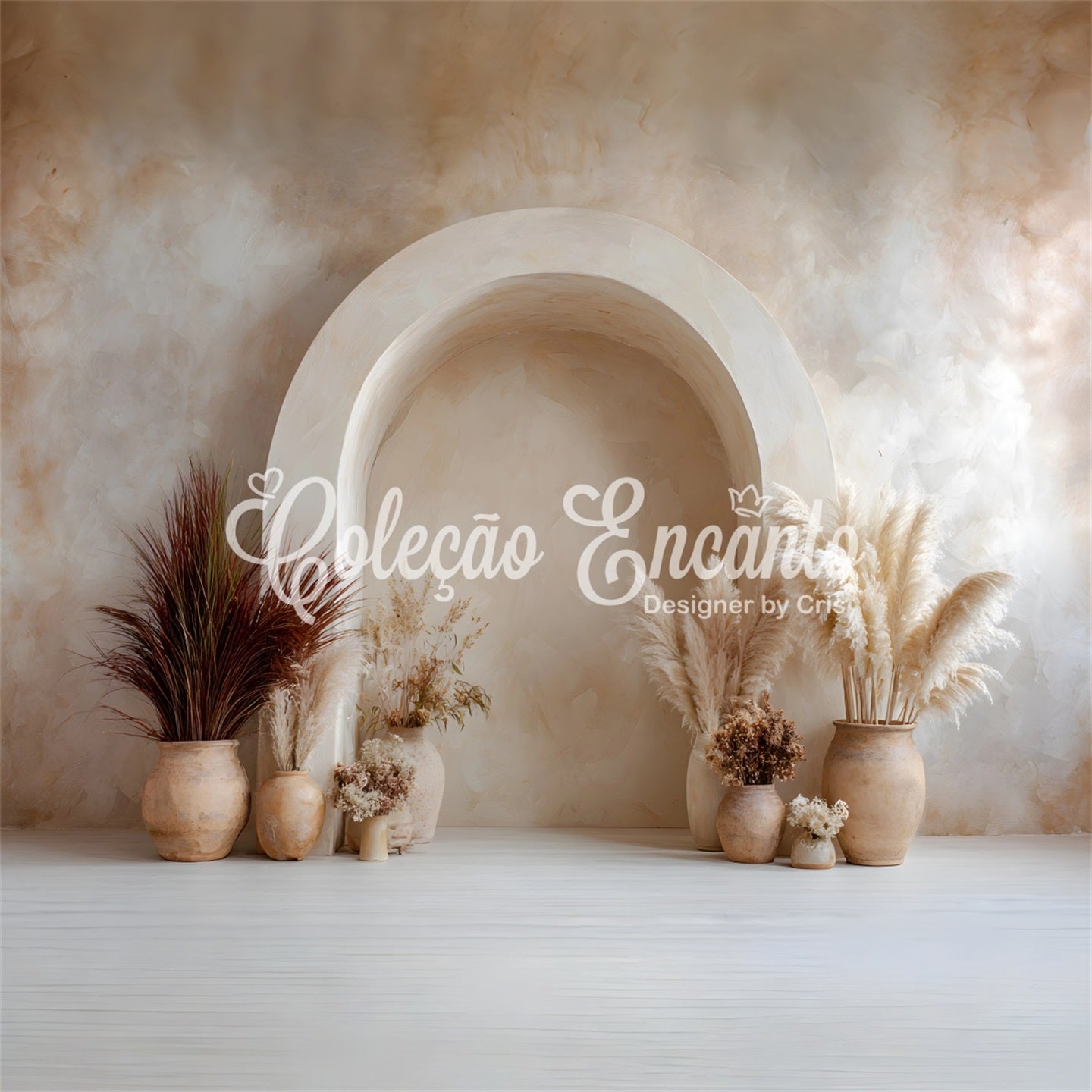 Photo Booth Mother's Day Backdrop Boho Beige Pampas Arch Backdrop Mother Day By Magali