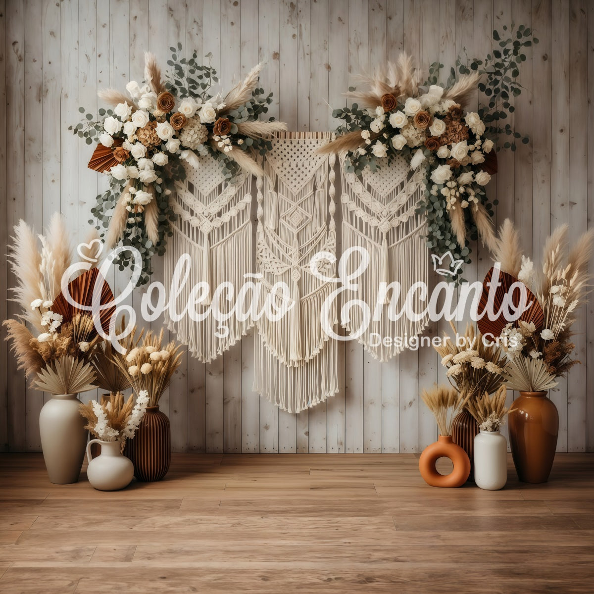 Mother's Day Backdrop Boho Macrame Pampas Floral Wall Photo Booth Mother's Day Backdrop By Magali