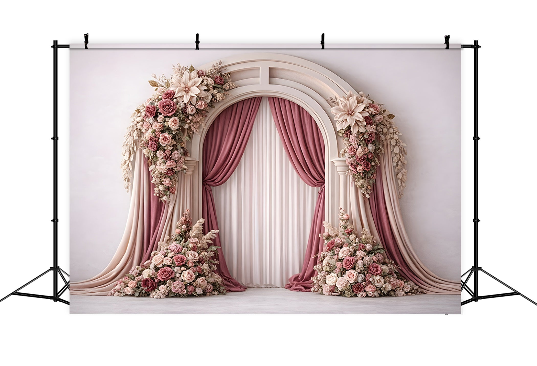 Backdrops For Mother's Day Blush Rose Arch Curtain Frame Mother Day Photo Backdrops By Magali