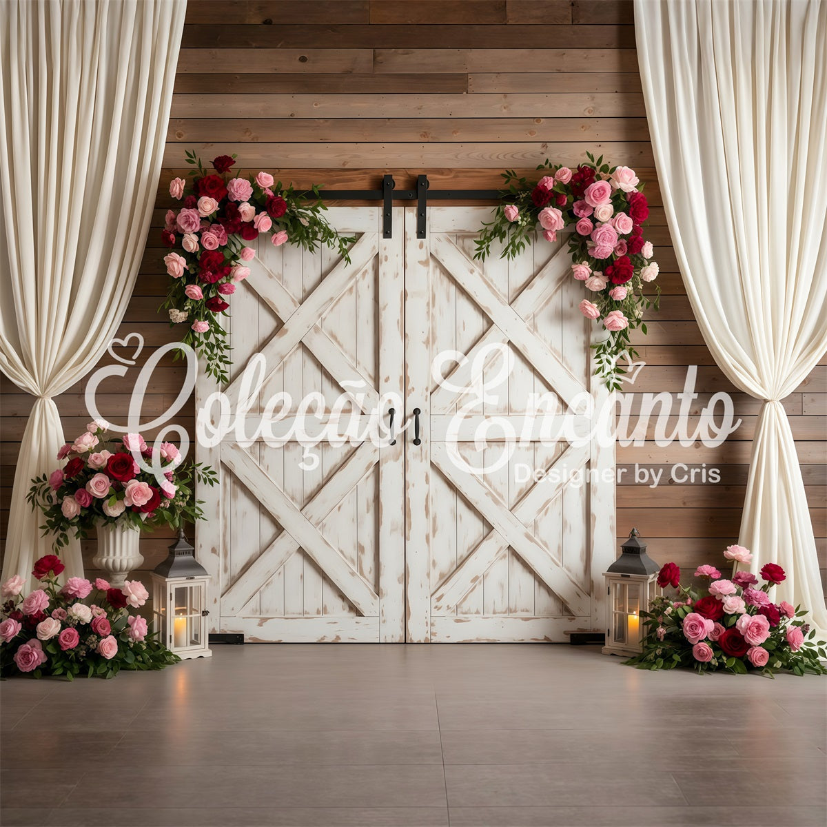 Backdrop Mothers Day Rustic Barn Door Rose Lanterns Backdrop Ideas For Mother's Day By Magali