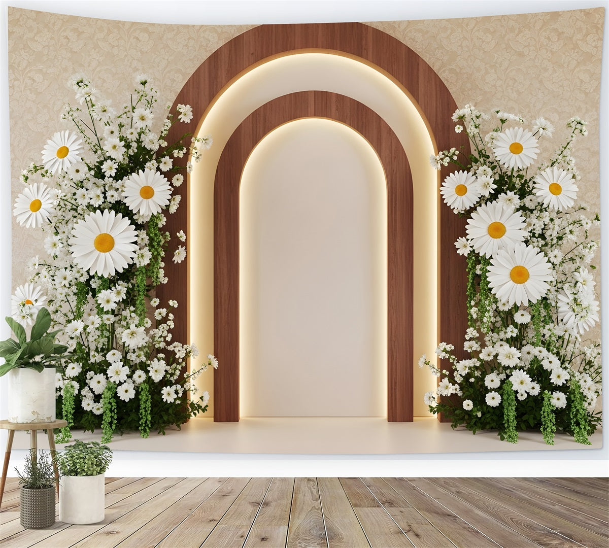 Backdrop For Mothers Day Wood Arch Daisy Bloom Glow Mothers Day Photo Backdrop Ideas By Magali
