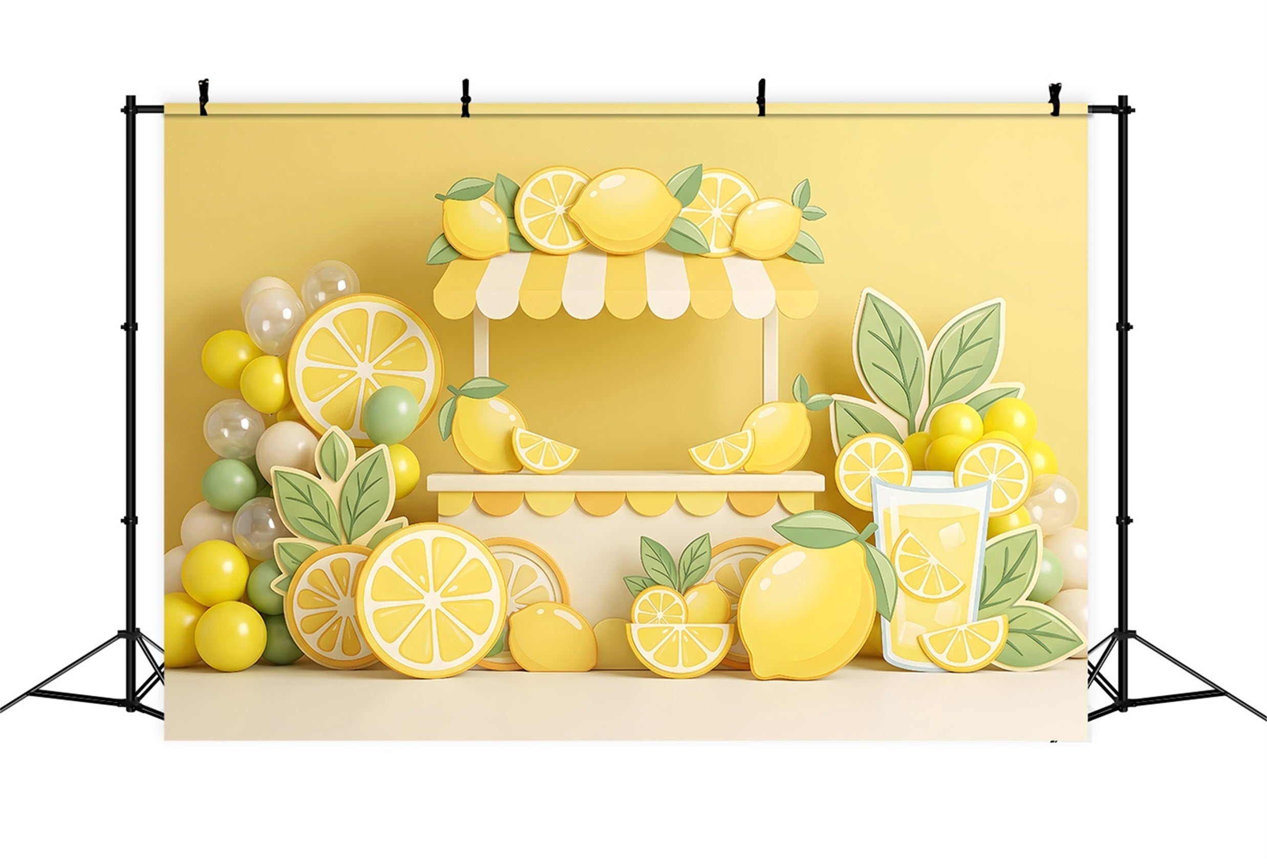 Kids Backdrop Lemonade Stand Citrus Balloon Children Backdrop CEM65-57
