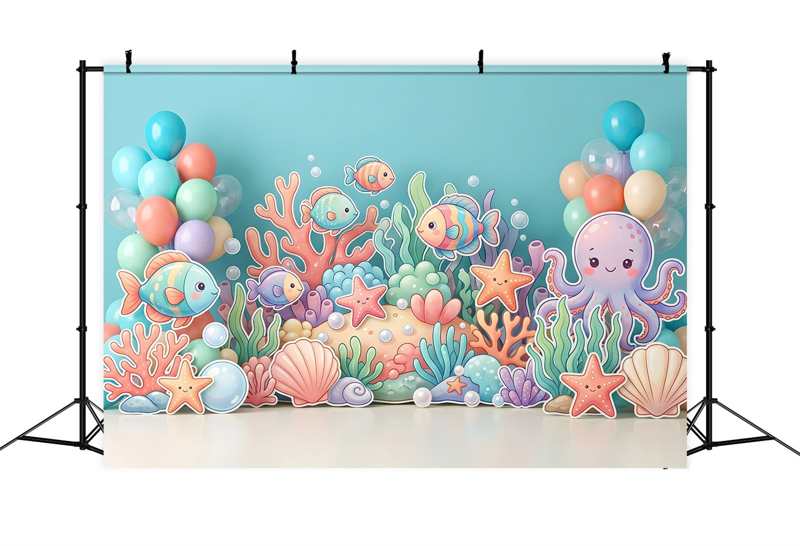 Backdrops for Kids Ocean Fish Octopus Coral Children Photography Backdrops CEM65-67