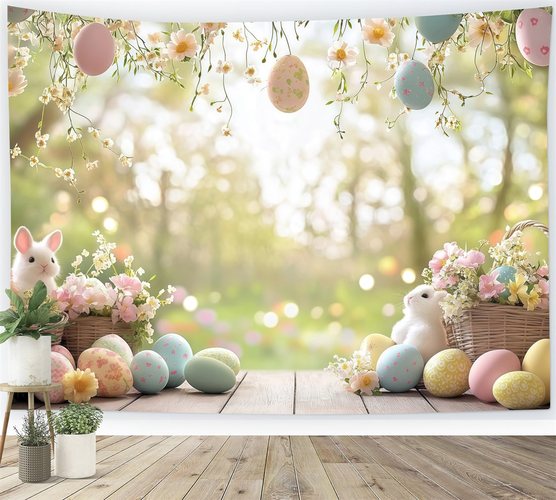 Easter Backdrops Egg Floral Wreath Backdrop CJJ-162