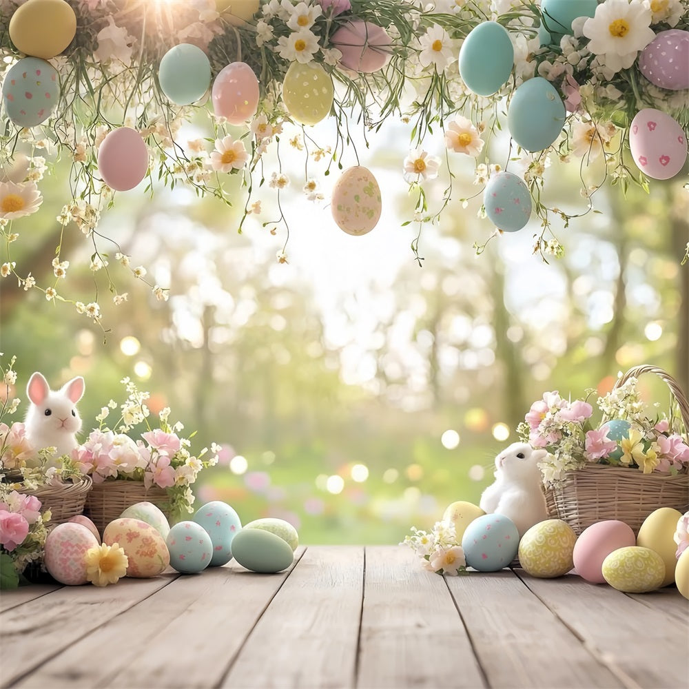 Easter Backdrops Egg Floral Wreath Backdrop CJJ-162