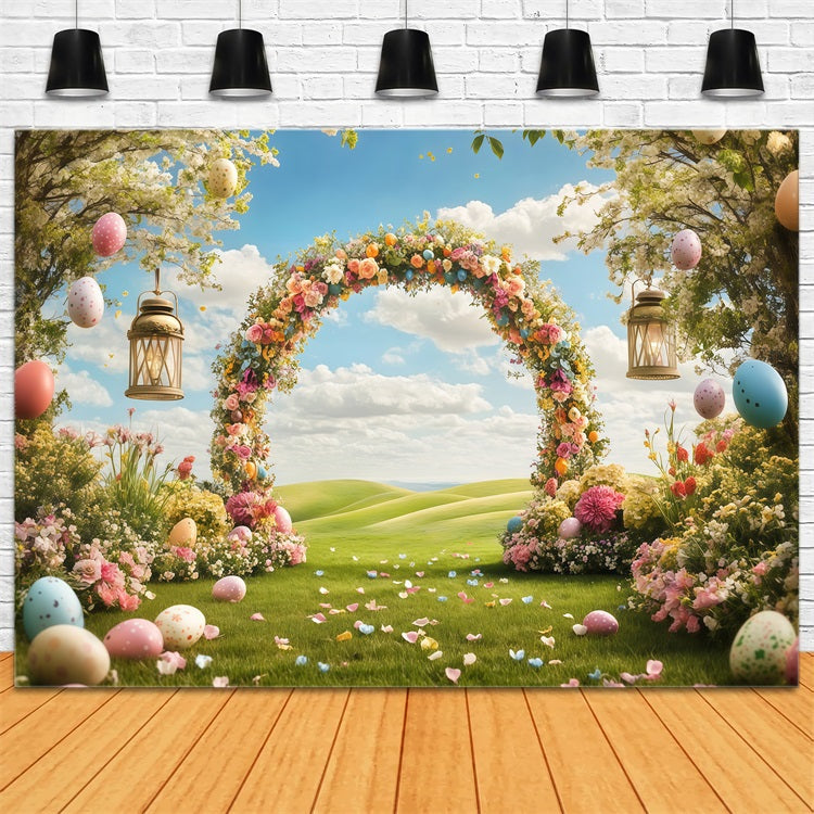 Backdrop For Easter Floral Archway Meadow Backdrop CJJ-165