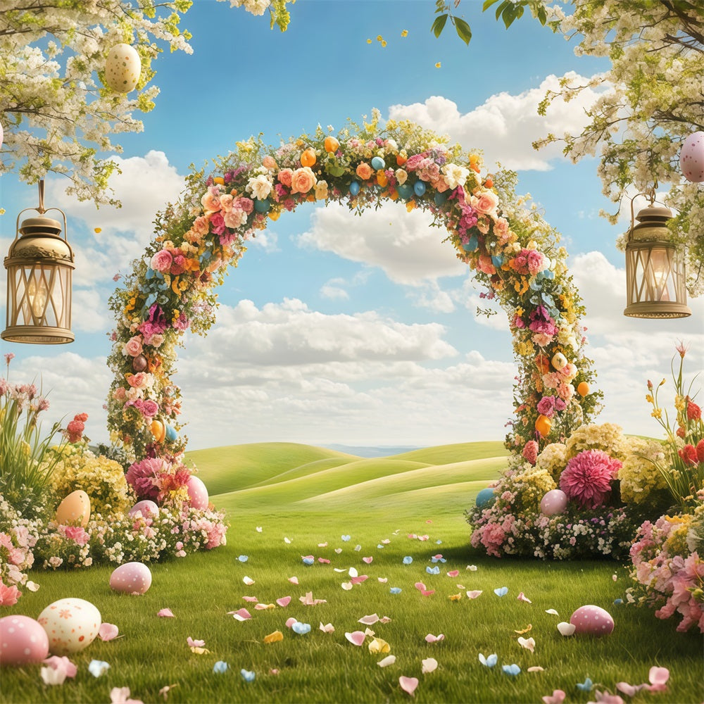 Backdrop For Easter Floral Archway Meadow Backdrop CJJ-165