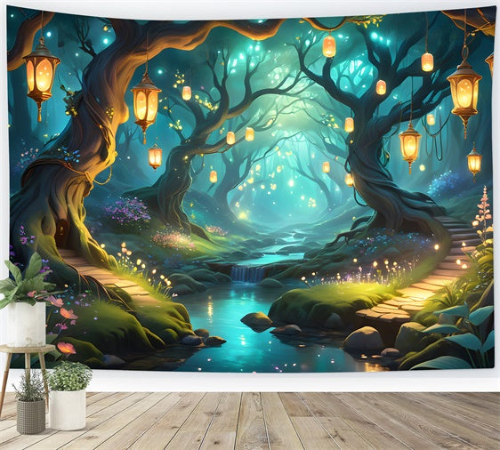 Fantasy Forest Backdrop Fantasy Lantern Pathway Forest Backdrop CJJ2-133