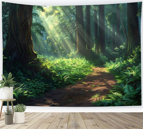 Backdrop Forest Dreamy Nature Trail Sunlight Backdrop CJJ2-137