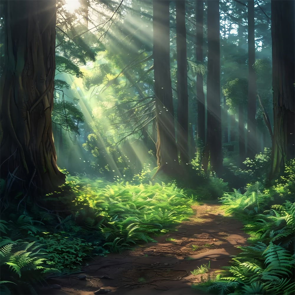 Backdrop Forest Dreamy Nature Trail Sunlight Backdrop CJJ2-137