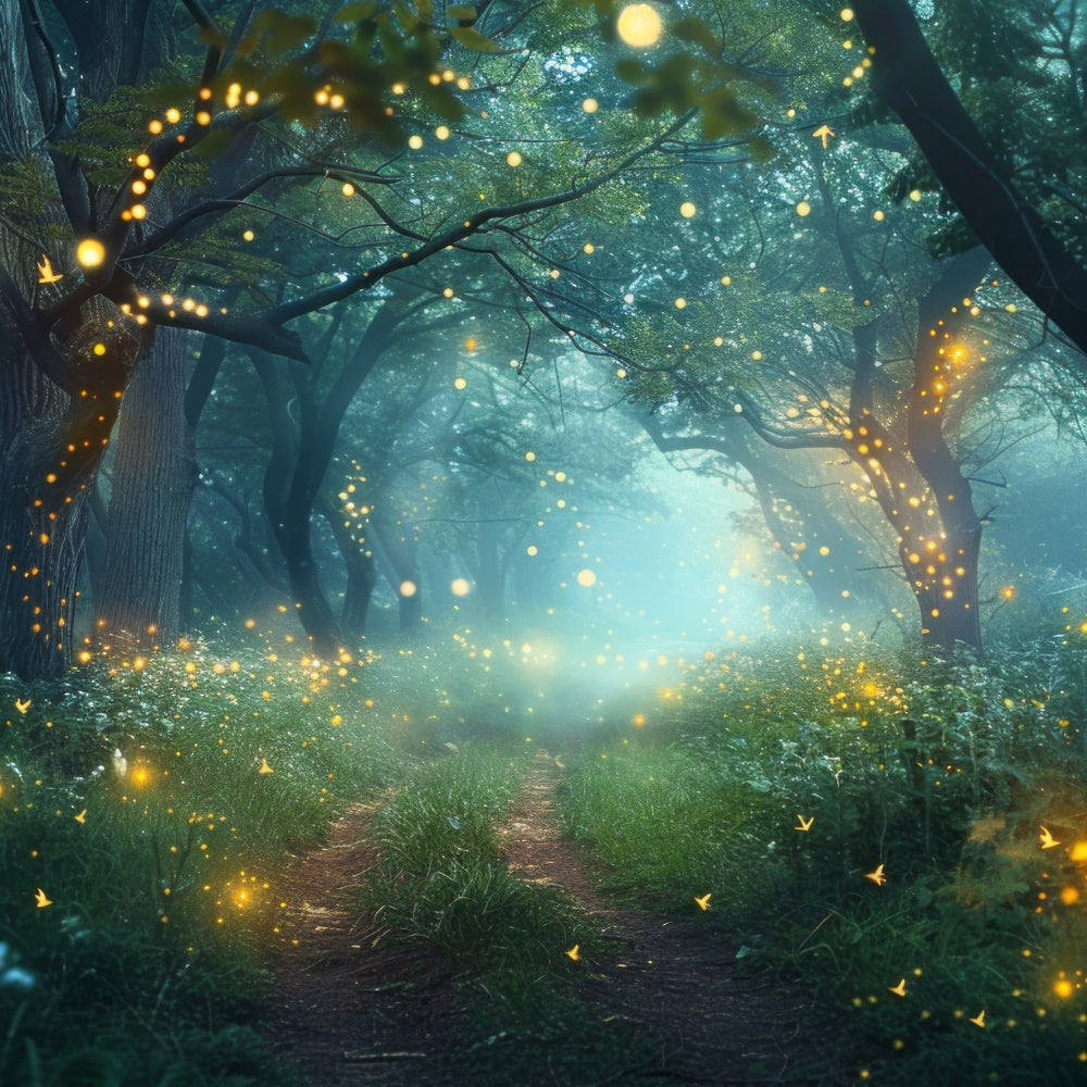 Forest Photo Backdrop Enchanted Twilight Firefly Path Backdrop CJJ2-140