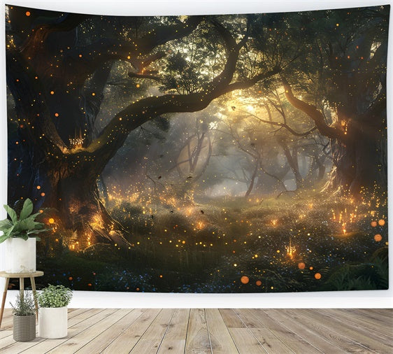 Backdrop Forest Golden Light Firefly Forest Backdrop CJJ2-36