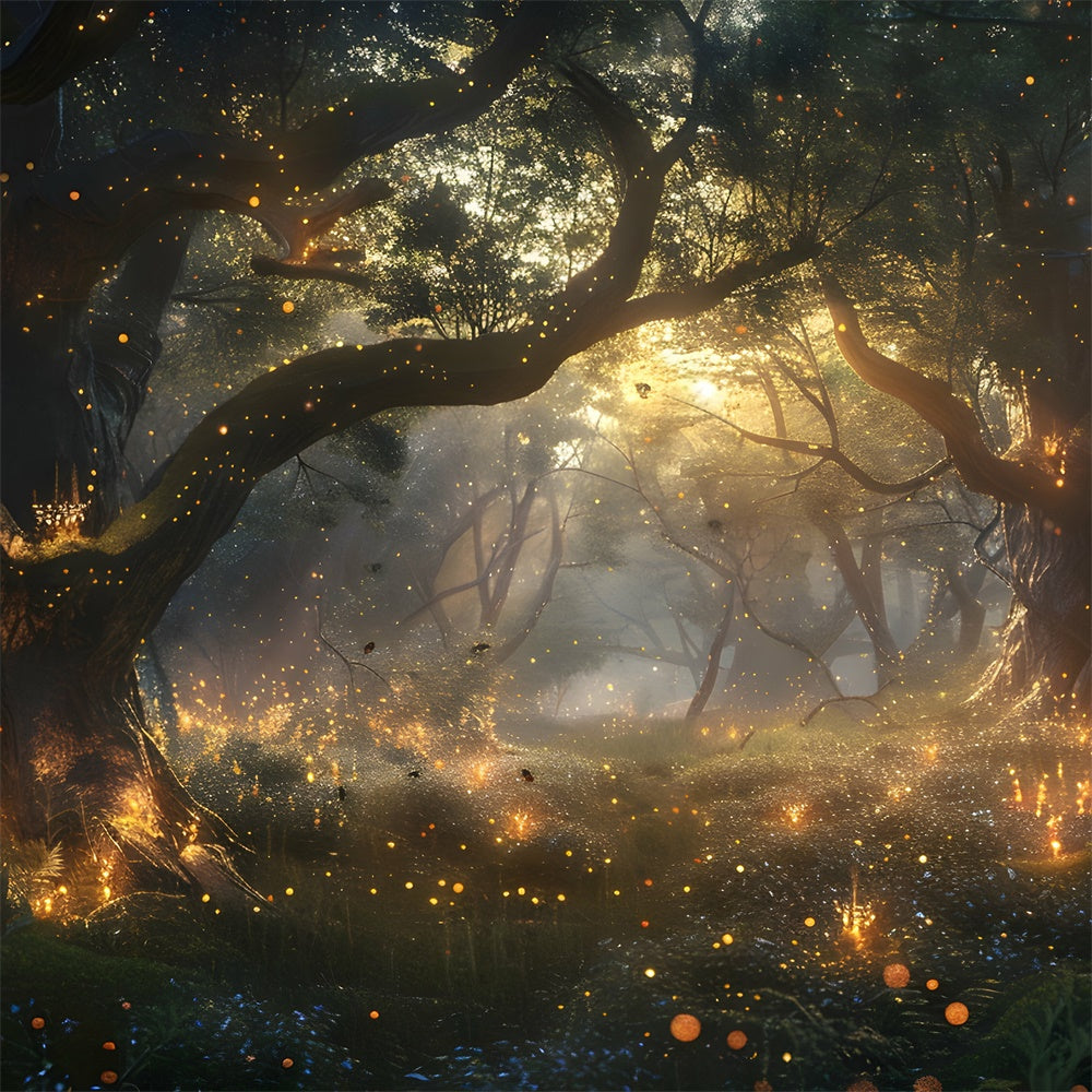 Backdrop Forest Golden Light Firefly Forest Backdrop CJJ2-36