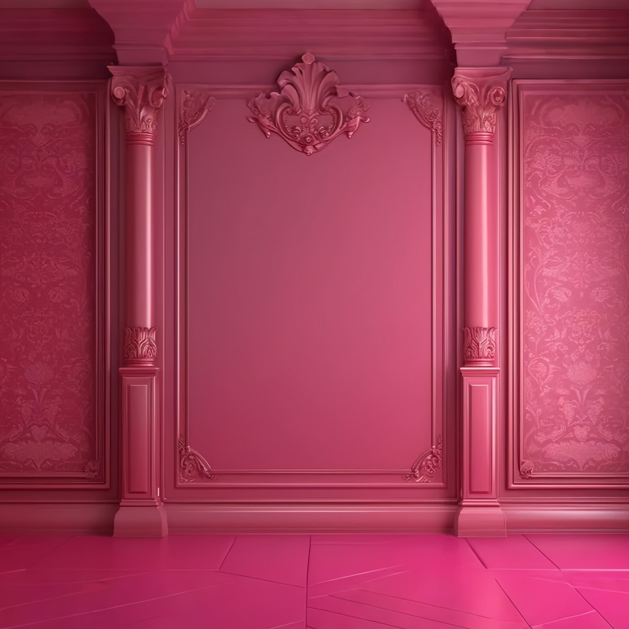 Fashion Doll Backdrop Backdrop Baroque Inspired Pink Wall Backdrop CJJ2-89
