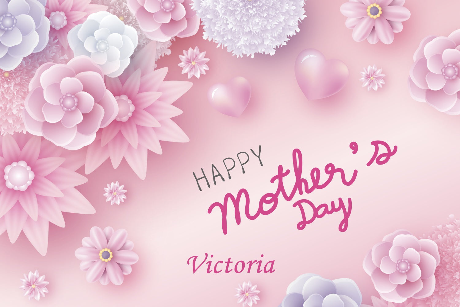 Mother's Day Backdrops Dreamy Pastel Floral Customized Backdrop CJJ3-144