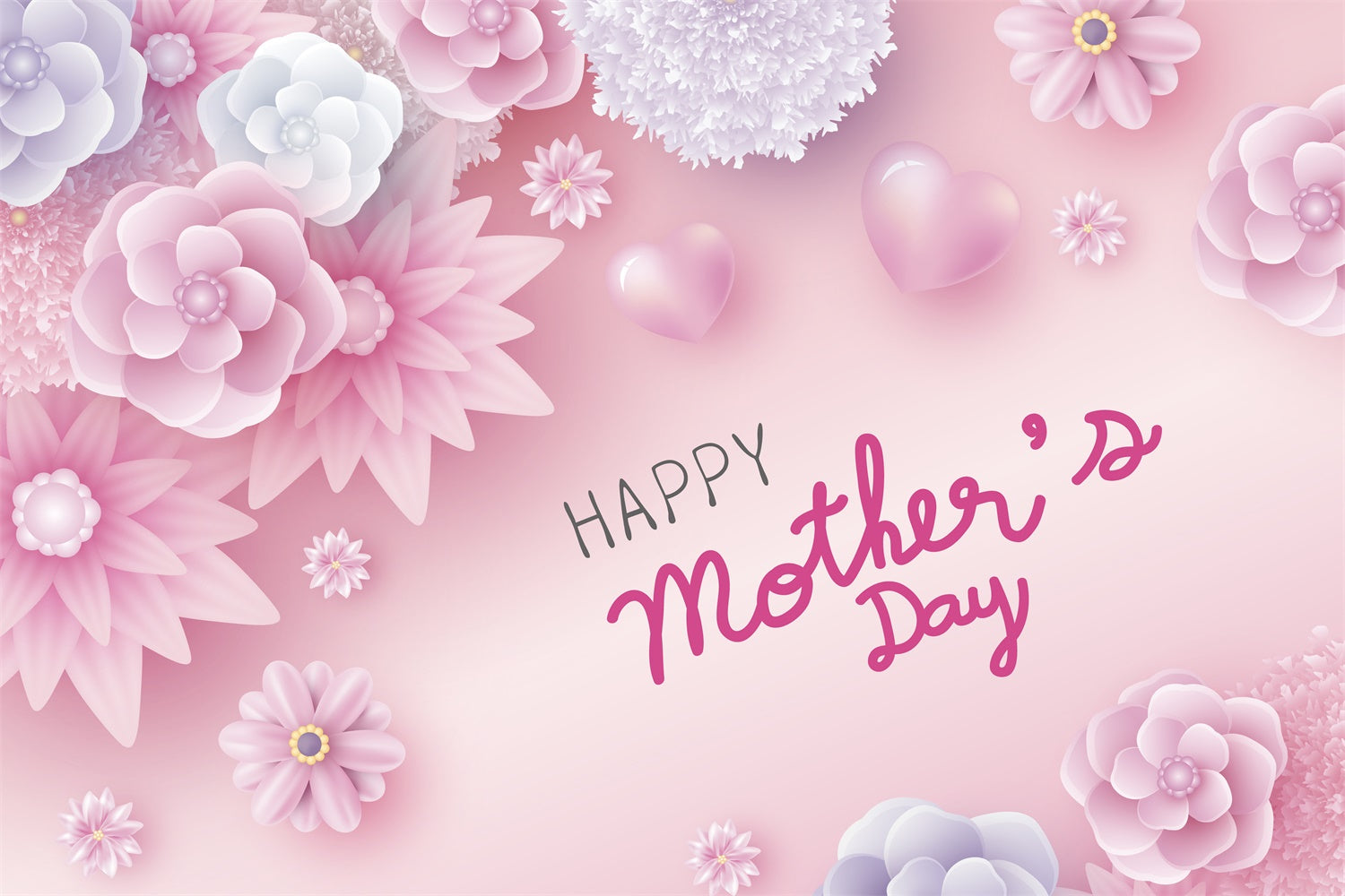 Mother's Day Backdrops Dreamy Pastel Floral Customized Backdrop CJJ3-144