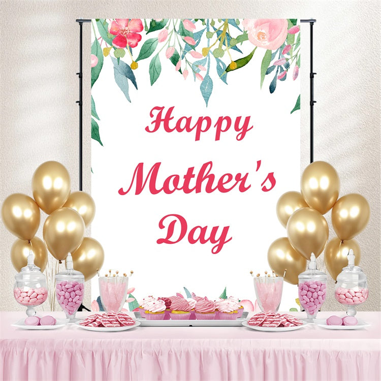 Mothers Day Backdrop Delicate Watercolor Floral Custom Backdrop CJJ3-172