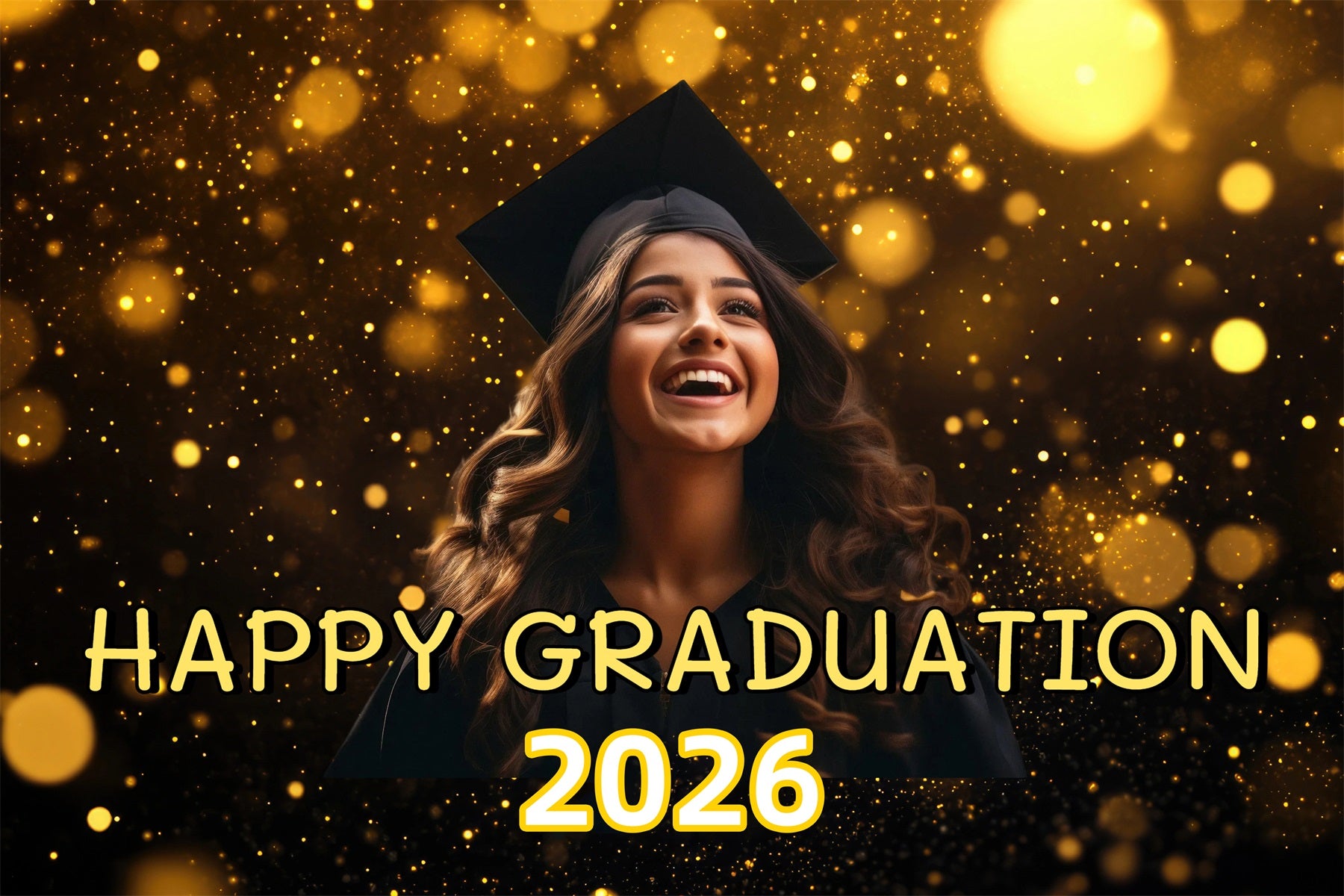 Graduation Picture Backdrop Golden Shine Custom Party Graduation Backd