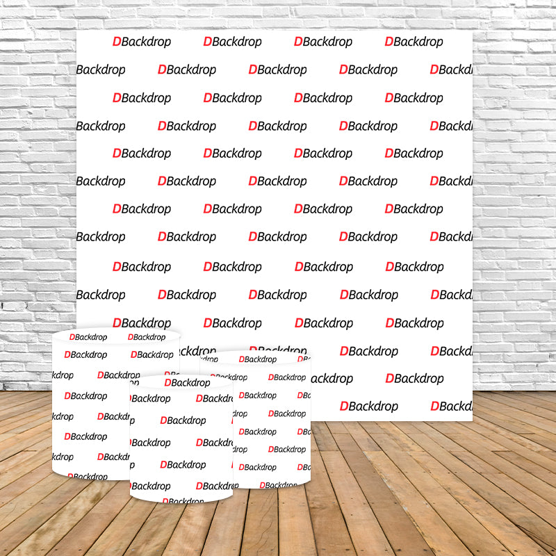 Custom Square Tension Backdrop with Plinth Cylinder Cover Kit