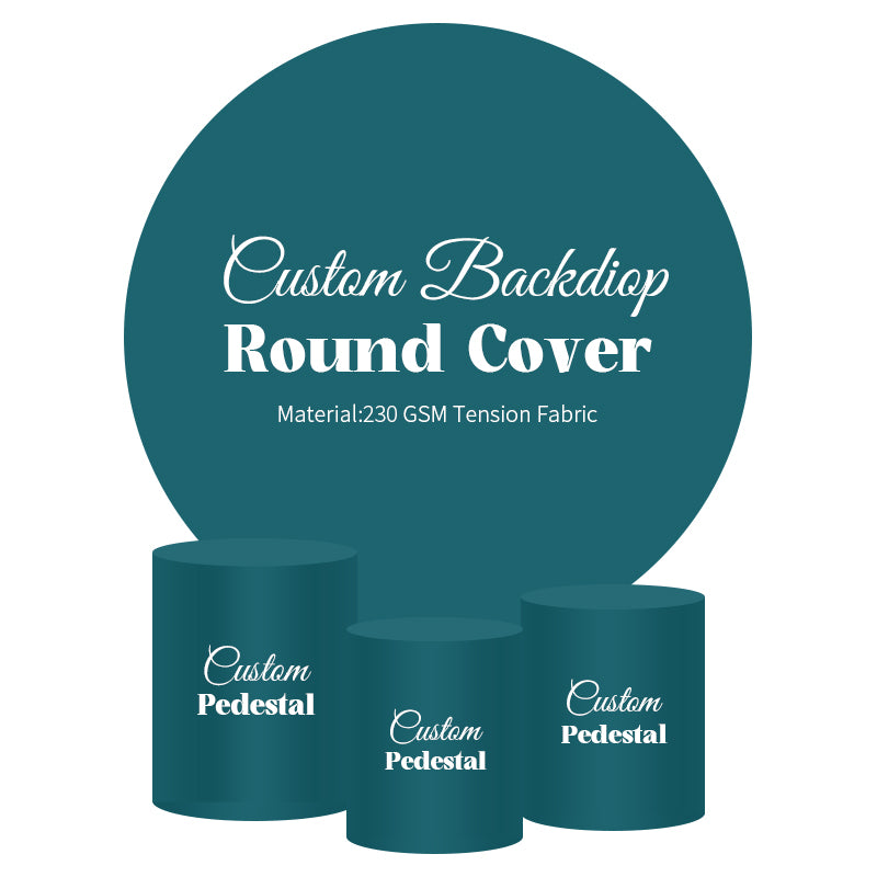 Custom Fabric Round Backdrop Kit Personalized Photo And Size