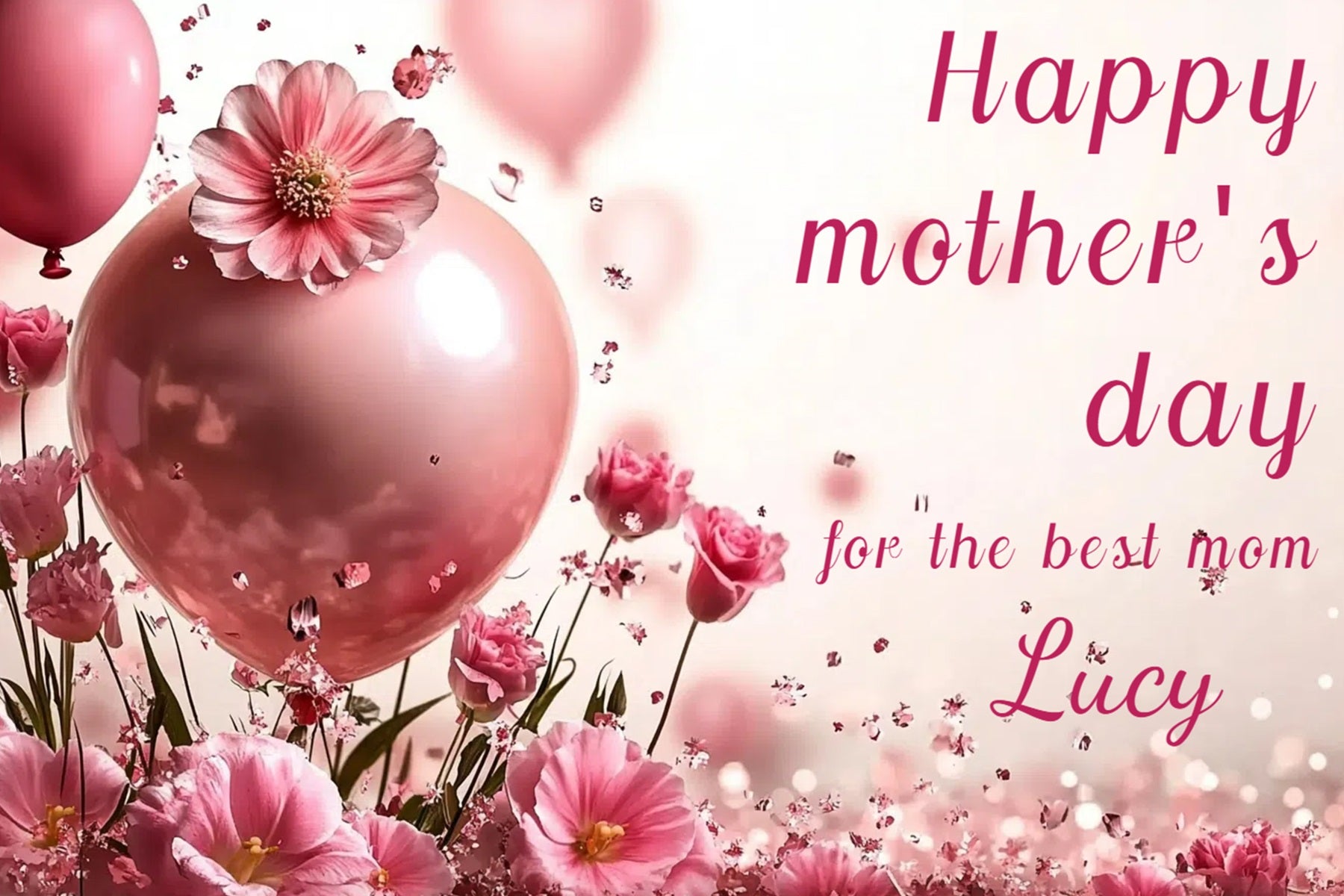 Mother's Day Backdrop Floral Balloon Delight Personalized Backdrop CSH-131