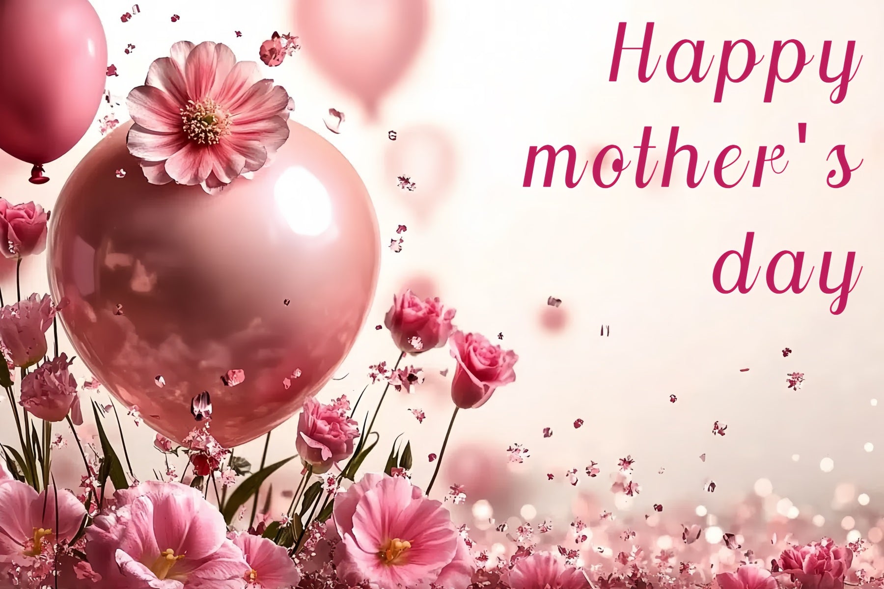 Mother's Day Backdrop Floral Balloon Delight Personalized Backdrop CSH-131