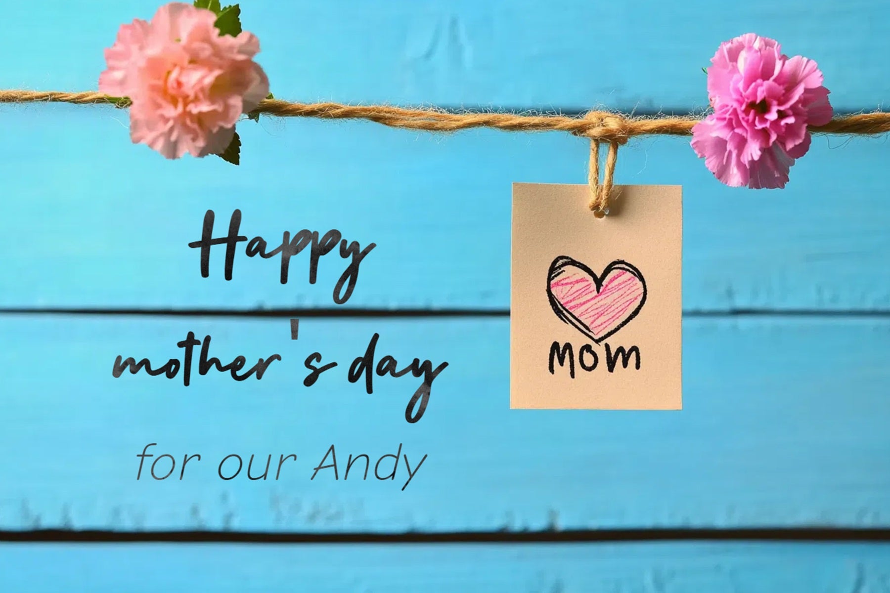 Mothers Day Backdrops Blue Wooden Flower Personalized Backdrop CSH-143