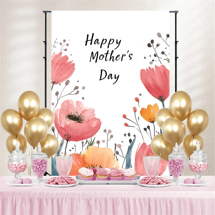 Mothers Day Backdrops Rustic Watercolor Wildflower Custom Backdrop CSH3-102