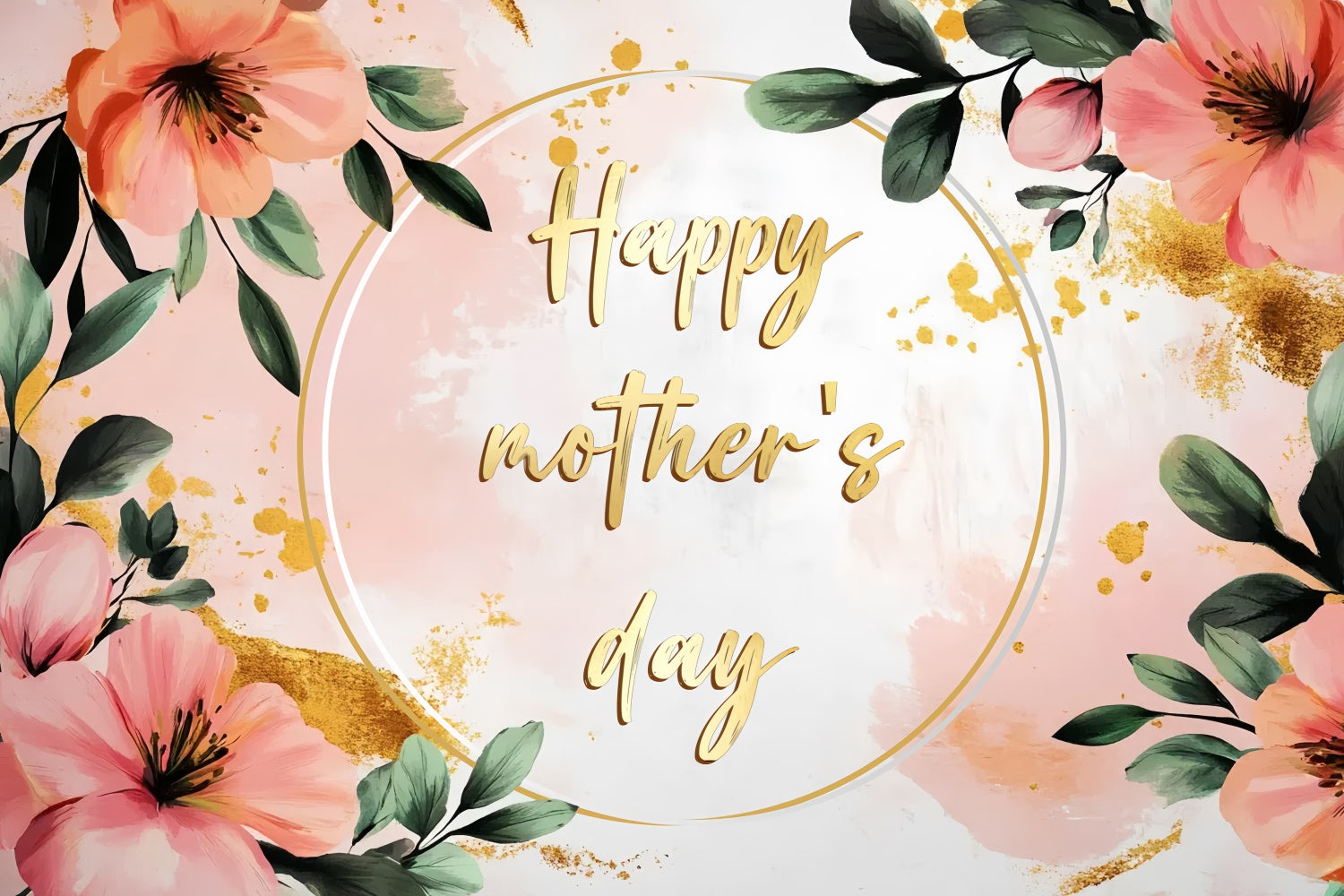 Mother's Day Backdrop Watercolor Blooming Floral Custom Backdrop CSH3-111