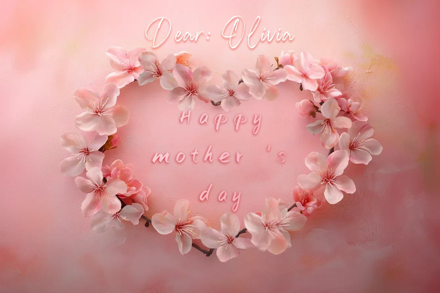 Mother's Day Backdrop Ideas Delicate Sakura Heart Customized Backdrop CSH3-138