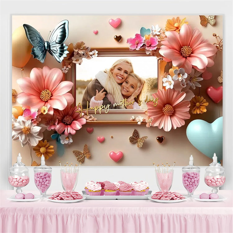 Mothers Day Backdrop Romantic Floral Balloon Personalized Backdrop CSH3-140