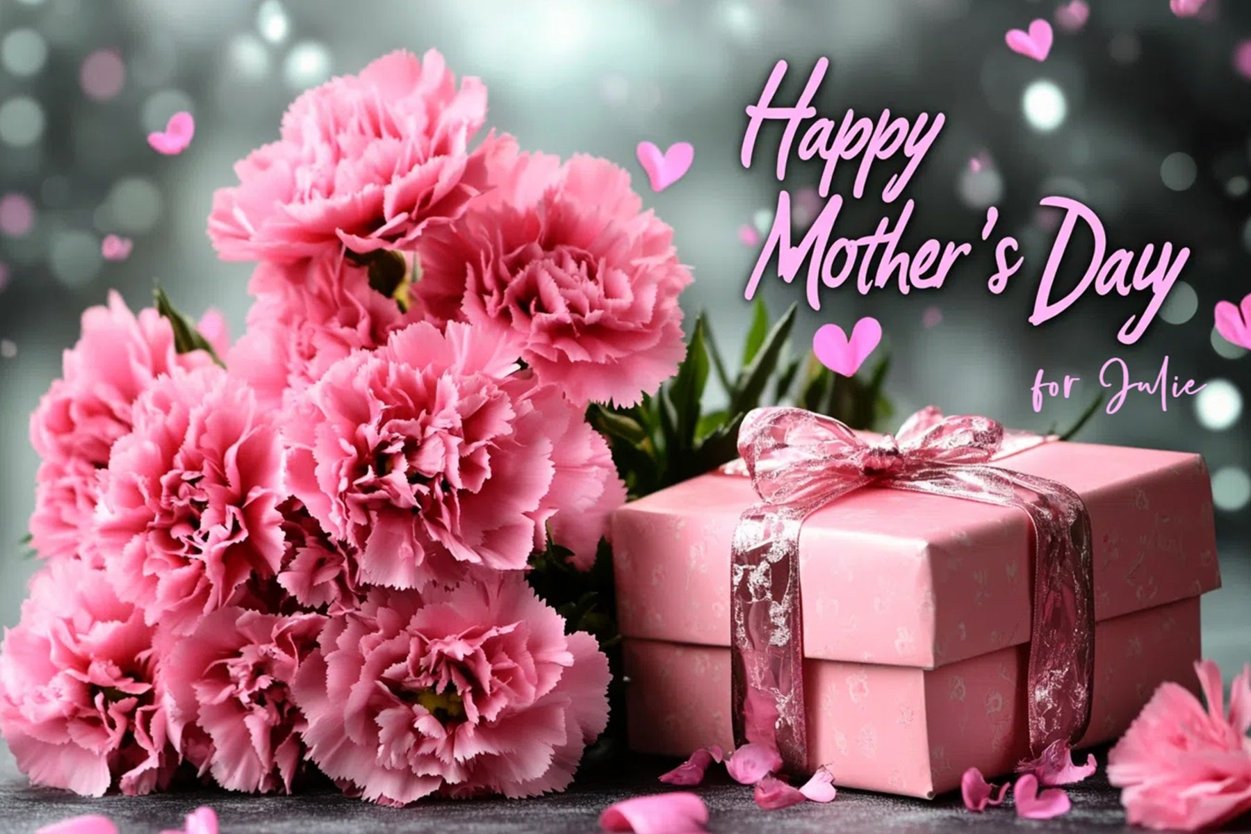 Happy Mother's Day Backdrop Pink Carnation Gift Personalized Backdrop CSH3-151