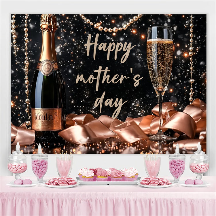 Mothers Day Backdrops Sparkling Champagne Party Personalized Backdrop CSH3-175