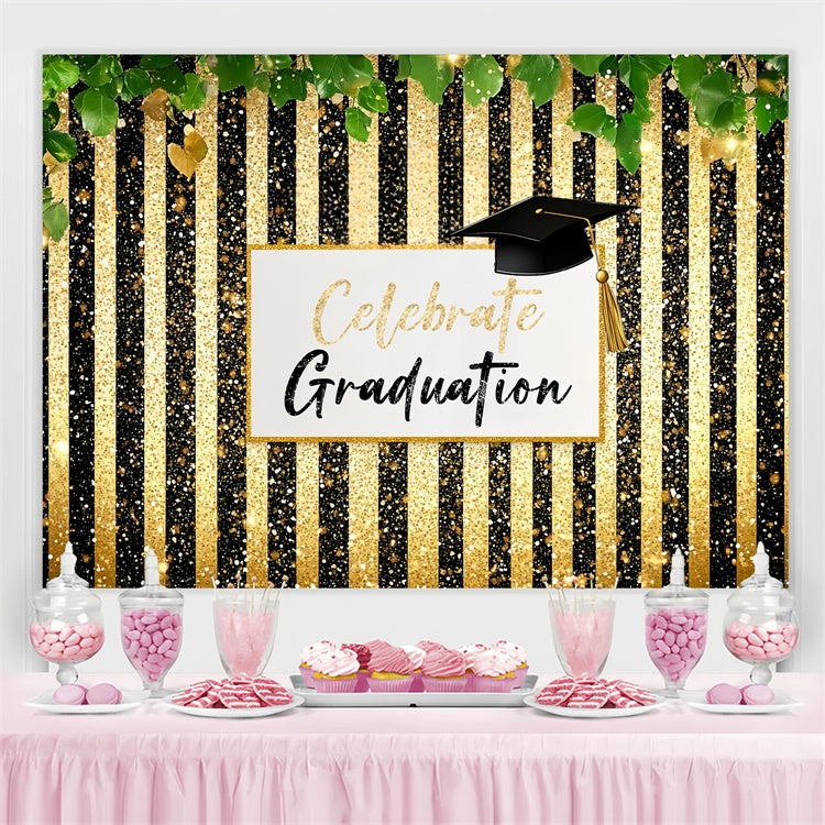 2025 Graduation Backdrop Glitter Stripe Graduation Party Backdrop CSH3-250
